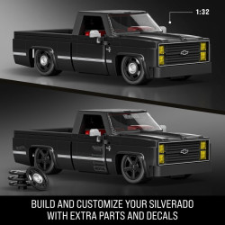 Mattel Brick Shop JKG42 Hot Wheels ’83 Chevy Silverado Xếp hình lắp ráp ghép mô hình Speed ​​Class Hot Wheels 1983 Chevrolet Silverado 1:32