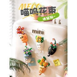 Femibox S44070 Xếp hình lắp ráp ghép mô hình Meow Bó Hoa Nam Châm Tủ Lạnh 9 Kiểu