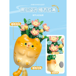 Femibox S44070 Xếp hình lắp ráp ghép mô hình Meow Bó Hoa Nam Châm Tủ Lạnh 9 Kiểu