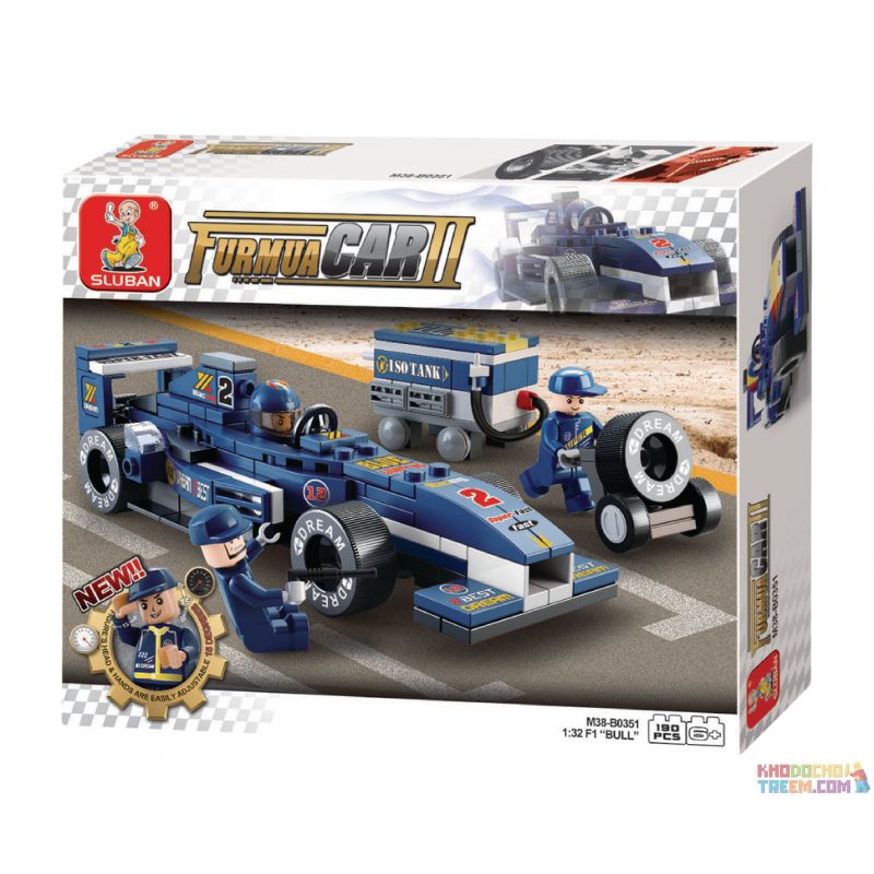 SLUBAN M38-B0351 B0351 0351 M38B0351 38-B0351 non  XE ĐUA F1 TIA SÉT XANH DƯƠNG TỈ LỆ 1:32 tỷ lệ 1:32 bộ đồ chơi xếp lắp ráp ghép mô hình Speed Champions Racing Cars FORMULA CAR Đua Xe Công Thức 196 khối