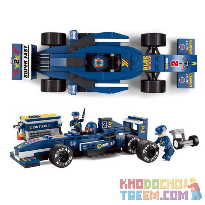 SLUBAN M38-B0351 B0351 0351 M38B0351 38-B0351 non  XE ĐUA F1 TIA SÉT XANH DƯƠNG TỈ LỆ 1:32 tỷ lệ 1:32 bộ đồ chơi xếp lắp ráp ghép mô hình Speed Champions Racing Cars FORMULA CAR Đua Xe Công Thức 196 khối