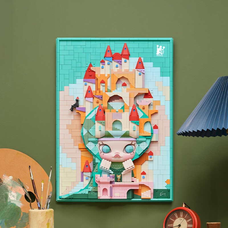 Bubble Mart P50006 Lost Triceratops Xếp hình lắp ráp ghép mô hình Bức tranh Triceratops thất lạc của MOLLY