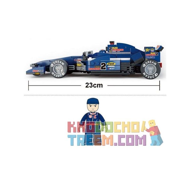 SLUBAN M38-B0353 B0353 0353 M38B0353 38-B0353 non  XE ĐUA F1 TIA SÉT XANH DƯƠNG TỈ LỆ 1:24 tỷ lệ 1:24 bộ đồ chơi xếp lắp ráp ghép mô hình Speed Champions Racing Cars FORMULA CAR Đua Xe Công Thức 287 khối
