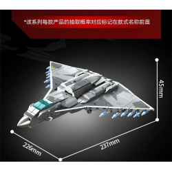 SEMBO 202297 Xếp hình lắp ráp ghép mô hình Đất nước hùng mạnh: 8 tổ hợp tiêm kích tàng hình J-36
