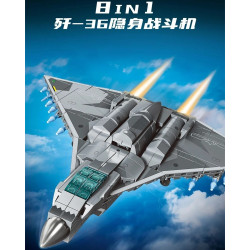 SEMBO 202297 Xếp hình lắp ráp ghép mô hình Đất nước hùng mạnh: 8 tổ hợp tiêm kích tàng hình J-36