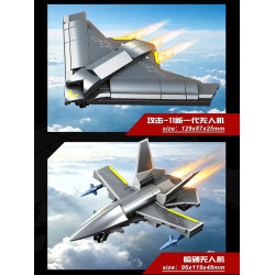 SEMBO 202297 Xếp hình lắp ráp ghép mô hình Đất nước hùng mạnh: 8 tổ hợp tiêm kích tàng hình J-36
