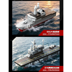 SEMBO 208162 Xếp hình lắp ráp ghép mô hình Đất nước hùng mạnh: 8 tổ hợp tàu sân bay số 19