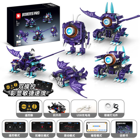 KAIYU KeeYee World K96160 Xếp hình lắp ráp ghép mô hình Lập trình điều khiển từ xa Robot Monster 5 trong 1