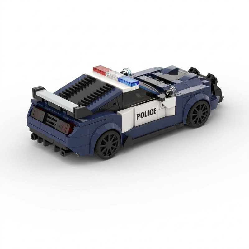 Onebrick OB-1025 Xếp hình lắp ráp ghép mô hình Xe cảnh sát Ford Mustang chặn đường