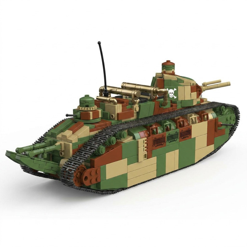 QUANGUAN 100334 CHAR 2C Xếp hình lắp ráp ghép mô hình Xe tăng siêu nặng Shire 2C 1:35