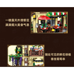 MORKMODEL MORK UrGe XMORK 20126 Pizza Shop Xếp hình lắp ráp ghép mô hình cửa hàng pizza