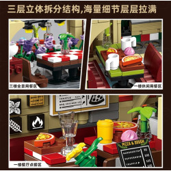 MORKMODEL MORK UrGe XMORK 20126 Pizza Shop Xếp hình lắp ráp ghép mô hình cửa hàng pizza