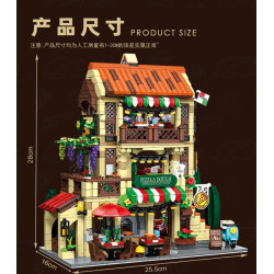 MORKMODEL MORK UrGe XMORK 20126 Pizza Shop Xếp hình lắp ráp ghép mô hình cửa hàng pizza