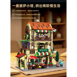 MORKMODEL MORK UrGe XMORK 20126 Pizza Shop Xếp hình lắp ráp ghép mô hình cửa hàng pizza