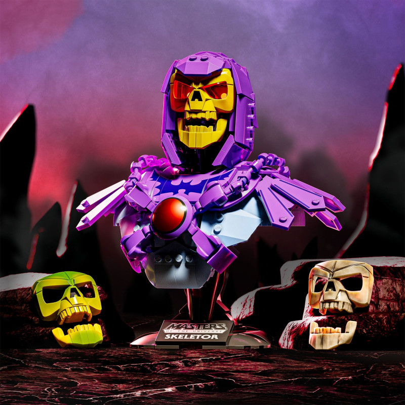 Mattel Brick Shop JNH52 Masters of the Universe Skeletor Bust Xếp hình lắp ráp ghép mô hình Cosmic He-Man: Skeletor Bust
