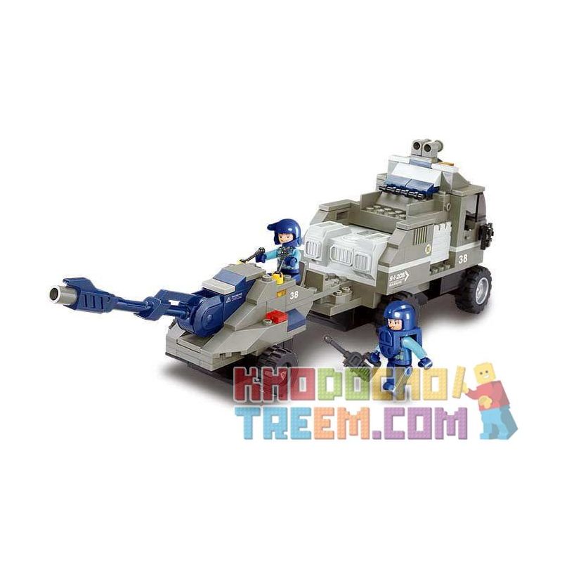 SLUBAN M38-B0200 B0200 0200 M38B0200 38-B0200 Xếp hình kiểu  SWAT SPECIAL FORCE Artillery Tractor Xe Tải Kéo Pháo 232 khối