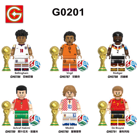 G brand G0201 G brand GH0786 G brand GH0787 G brand GH0788 G brand GH0789 G brand GH0790 G brand GH0791 Xếp hình lắp ráp ghép mô hình Nhân vật cầu thủ bóng đá 6 loại