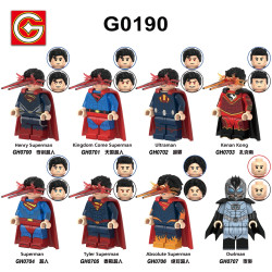 G brand G0190 G brand GH0700 G brand GH0701 G brand GH0702 G brand GH0703 G brand GH0704 G brand GH0705 G brand GH0706 G brand GH0707 Superman Xếp hình lắp ráp ghép mô hình Nhân vật siêu nhân 8 kiểu