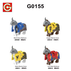G brand G0155 G brand GH0409 G brand GH0410 G brand GH0411 G brand GH0412 Xếp hình lắp ráp ghép mô hình Mô hình nhỏ ngựa chiến 4 loại