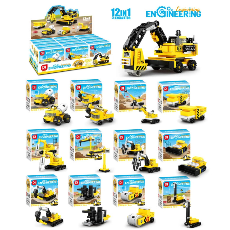 minGDi LEIBAO M1918 Xếp hình lắp ráp ghép mô hình Xe công trình tổ hợp 12 tổ hợp