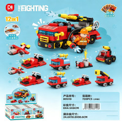 minGDi LEIBAO M1919 Xếp hình lắp ráp ghép mô hình Tổ hợp xe cứu hỏa 12 tổ hợp
