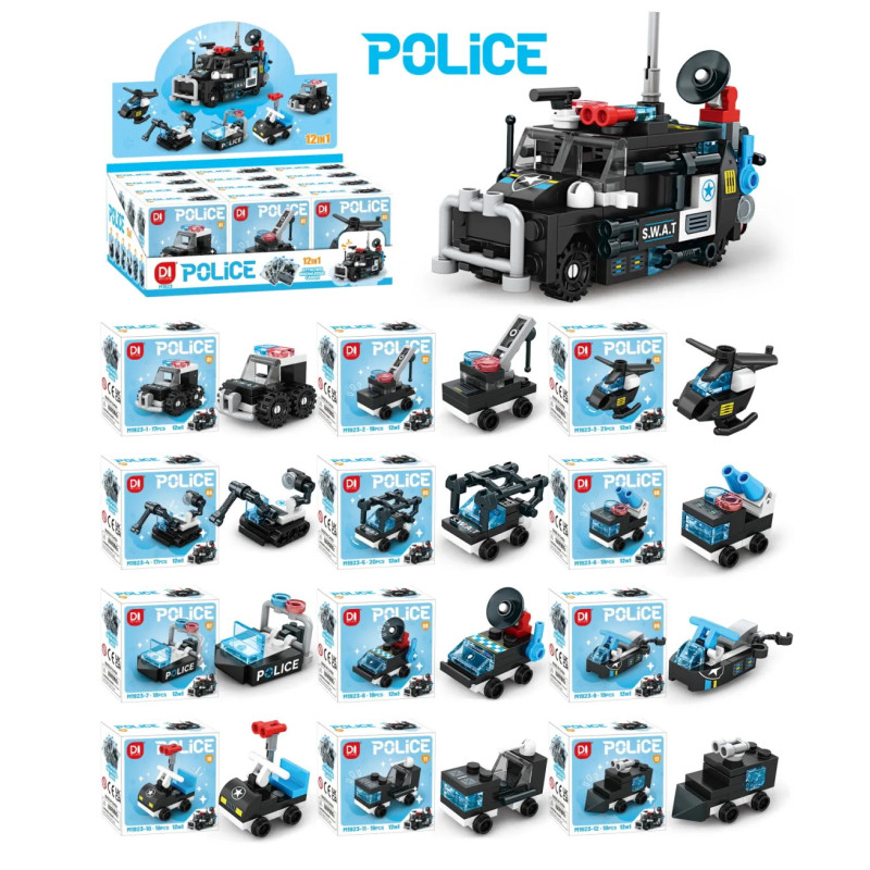 minGDi LEIBAO M1923 Xếp hình lắp ráp ghép mô hình Tổ hợp xe SWAT 12 tổ hợp