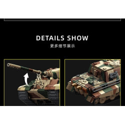12GO 97060 Jagdtiger Xếp hình lắp ráp ghép mô hình Pháo chống tăng Jagdtiger 1:28