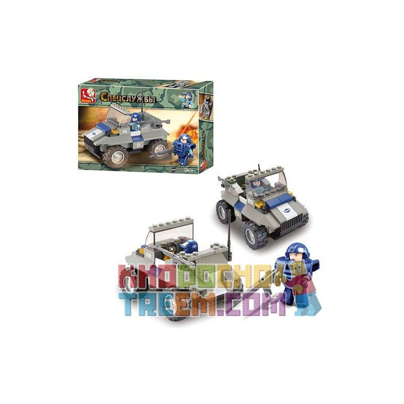 SLUBAN M38-B0195 B0195 0195 M38B0195 38-B0195 Xếp hình kiểu  SWAT SPECIAL FORCE Assault Vehicle Xe Jeep 103 khối