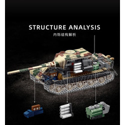 12GO 97060 Jagdtiger Xếp hình lắp ráp ghép mô hình Pháo chống tăng Jagdtiger 1:28