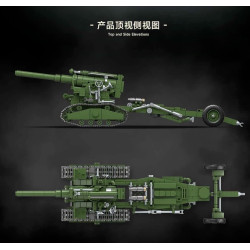 QUANGUAN 100331 Xếp hình lắp ráp ghép mô hình B-4 M1931 Pháo 203mm 1:35