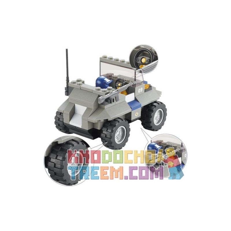 SLUBAN M38-B0195 B0195 0195 M38B0195 38-B0195 Xếp hình kiểu  SWAT SPECIAL FORCE Assault Vehicle Xe Jeep 103 khối