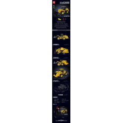 MouldKing 17084 972M Wheel Loader Xếp hình lắp ráp ghép mô hình Máy xúc lật Model 972M