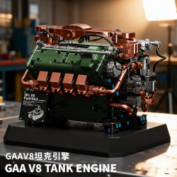 12GO 95010 GAA V8 Tank Engine Xếp hình lắp ráp ghép mô hình Động cơ xe tăng Sherman GAA-V8