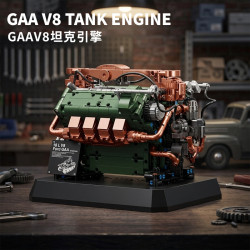 12GO 95010 GAA V8 Tank Engine Xếp hình lắp ráp ghép mô hình Động cơ xe tăng Sherman GAA-V8