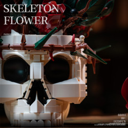 No license 66011 Skeleton Flower Xếp hình lắp ráp ghép mô hình hoa hồng sọ