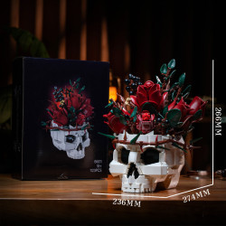 No license 66011 Skeleton Flower Xếp hình lắp ráp ghép mô hình hoa hồng sọ