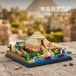 WANGE LIGAO Dr.Luck 5257 Giza Pyramids, Cairo, Egypt Xếp hình lắp ráp ghép mô hình Kim tự tháp Giza, Cairo, Ai Cập