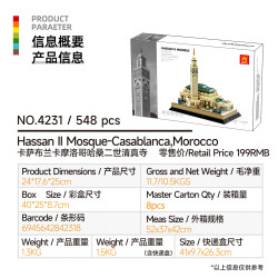 WANGE LIGAO Dr.Luck 4231 Hassan II Mosque Casablanca, Morocco Xếp hình lắp ráp ghép mô hình Nhà thờ Hồi giáo Hassan II ở Casablanca, Maroc