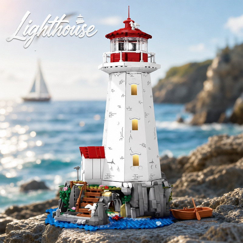 DK 6033 Xếp hình lắp ráp ghép mô hình Ngọn hải đăng Peggy's Cove, Bắc Mỹ