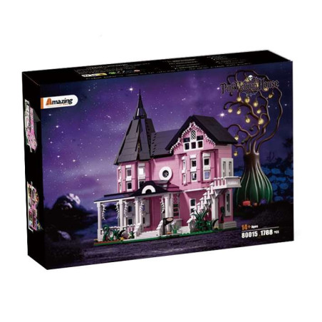 Amazing Block 80015 Pink Victorian House Xếp hình lắp ráp ghép mô hình Bungalow kiểu Victoria màu hồng