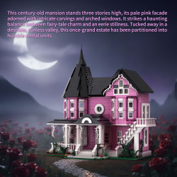 Amazing Block 80015 Pink Victorian House Xếp hình lắp ráp ghép mô hình Bungalow kiểu Victoria màu hồng