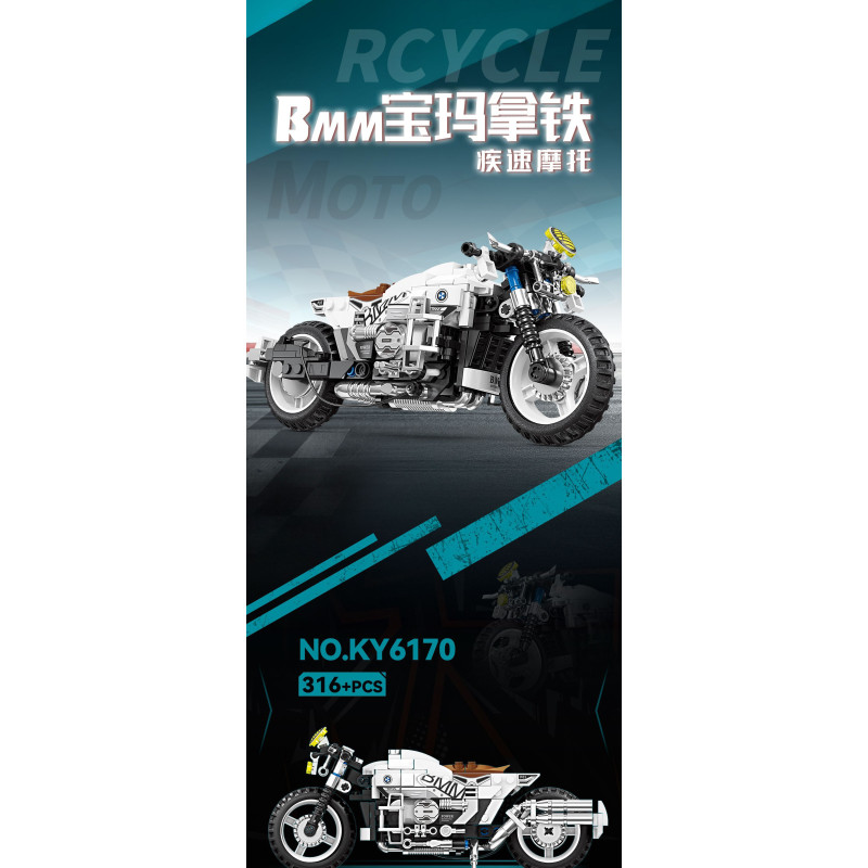 KAZI GBL BOZHI KY6170 Xếp hình lắp ráp ghép mô hình Xe máy BMM BMW Latte
