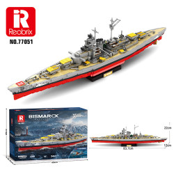 Reobrix 77051 Bismarck Class Battleship Xếp hình lắp ráp ghép mô hình Thế giới tàu chiến: Chiến hạm Bismarck 1:300