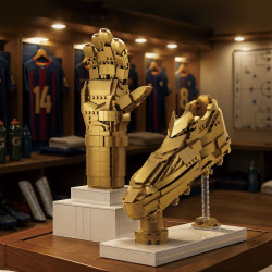 Amazing Block AB50009 Football Champion Trophy Set (Boot & Glove) Xếp hình lắp ráp ghép mô hình giày bóng đá vàng găng tay vàng