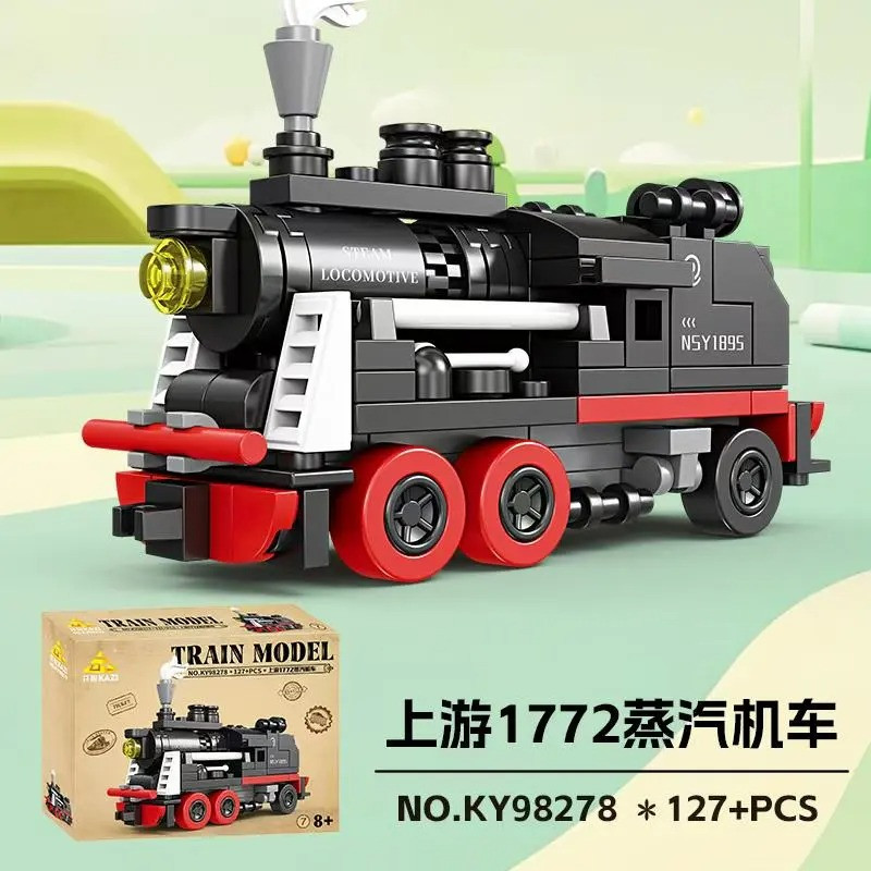 KAZI GBL BOZHI KY98278 Xếp hình lắp ráp ghép mô hình Xe lửa cổ điển 8 mẫu