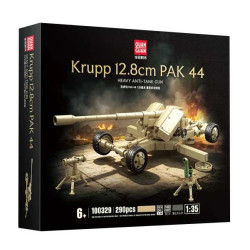 QuanGuan 100329 Quan Guan 100329 SÚNG CHỐNG TĂNG HẠNG NẶNG KRUPP PAK 44 128MM 1:35 tỷ lệ 1:35 bộ đồ chơi xếp lắp ráp ghép mô hình Military Army KRUPP 12.8CM PAK 44 HEAVY ANTI-TANK GUN Quân Sự Bộ Đội 290 khối