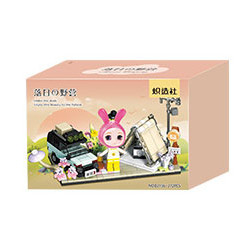 Kozosha B2156 Xếp hình lắp ráp ghép mô hình My Little Time 4 mẫu: cắm trại hoàng hôn, bồn tắm hoa, gian hàng cảnh đường phố, giờ giải trí
