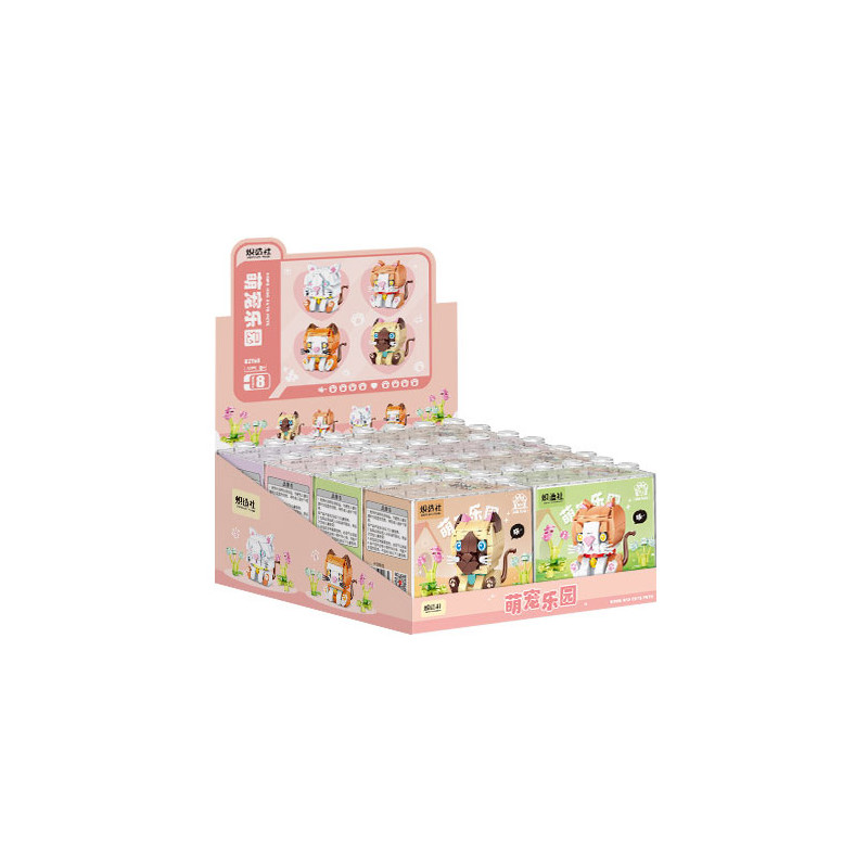 Kozosha B2158 Xếp hình lắp ráp ghép mô hình Thiên đường thú cưng dễ thương: 4 loại mèo dễ thương