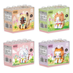 Kozosha B2158 Xếp hình lắp ráp ghép mô hình Thiên đường thú cưng dễ thương: 4 loại mèo dễ thương