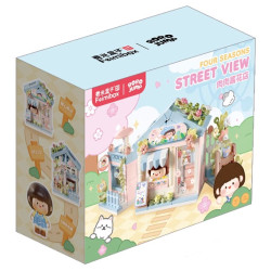 Femibox S2305 Four Seasons Street View Xếp hình lắp ráp ghép mô hình Cảnh đường phố mùa nước sốt thịt: Cửa hàng hoa nước sốt thịt